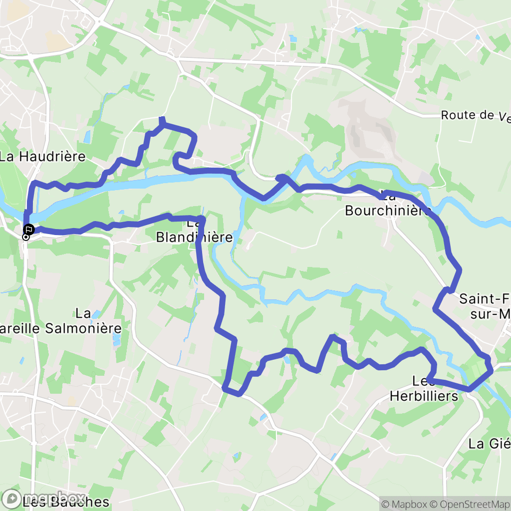 Vertou : carte du parcours de randonnée - France