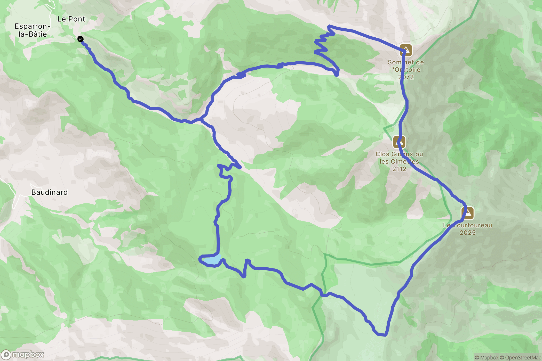 Bayons : carte du parcours de randonnée - France