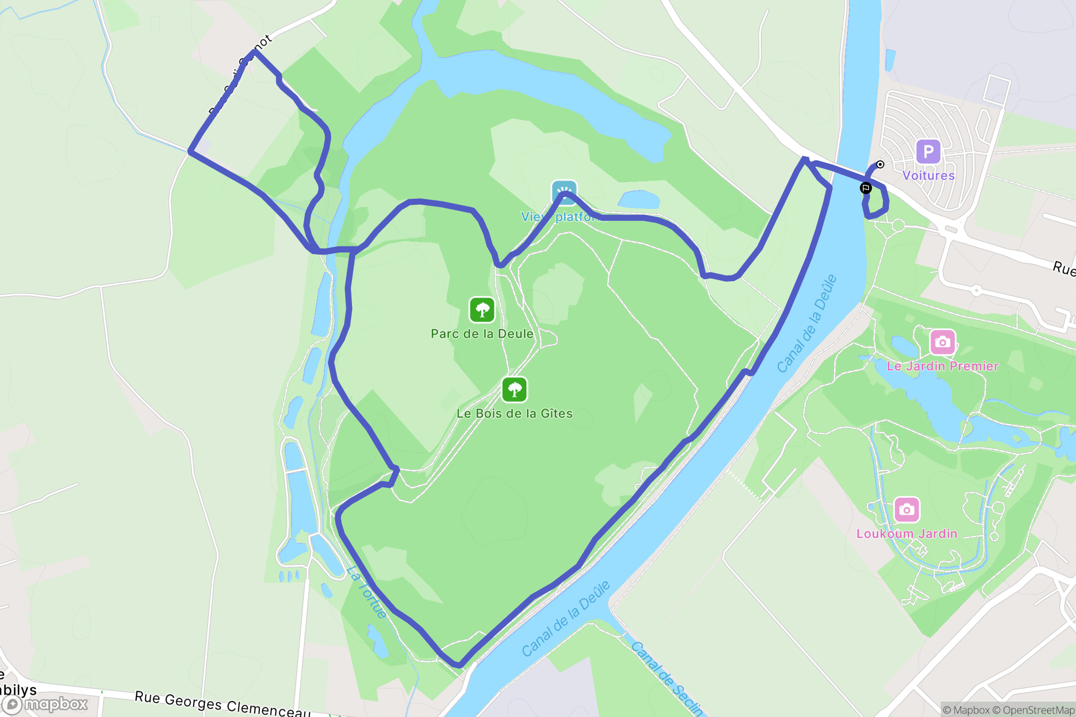 Houplin-Ancoisne : carte du parcours de randonnée - France