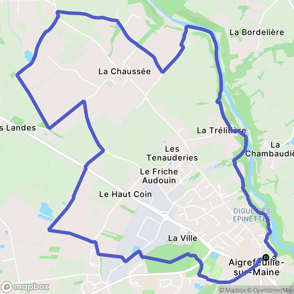 Aigrefeuille-sur-Maine : carte du parcours de randonnée - France