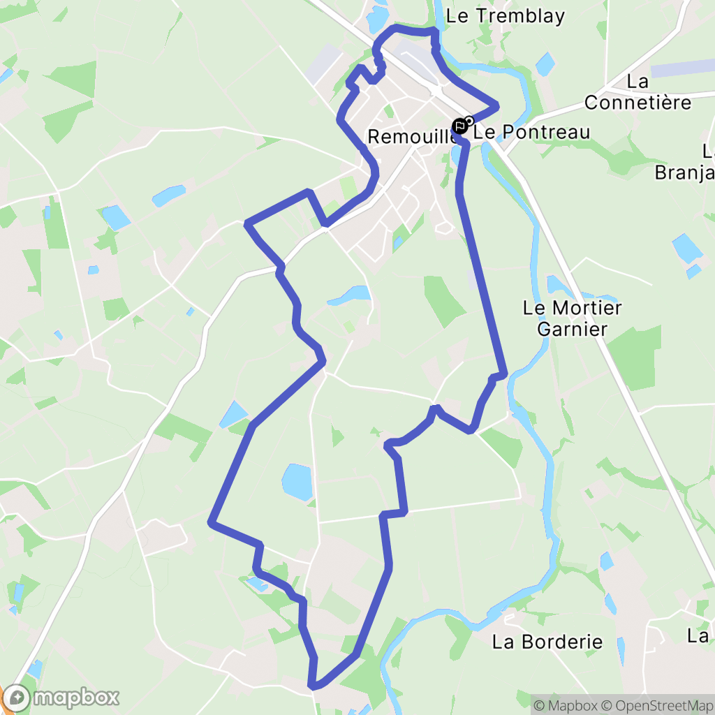 Remouillé : carte du parcours de randonnée - France