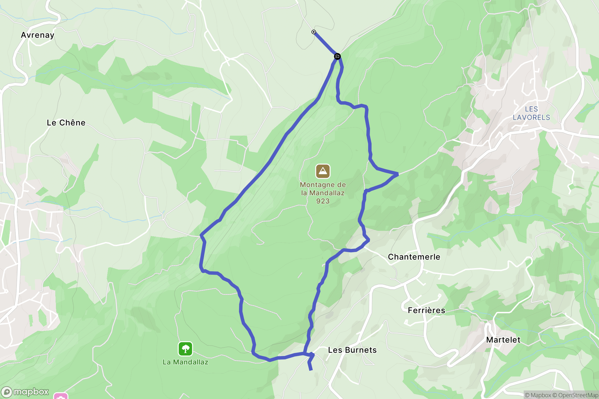 Choisy : carte du parcours de randonnée - France