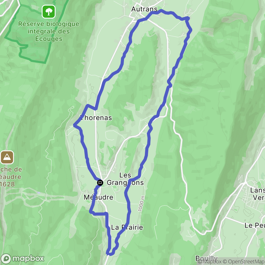 Méaudre : carte du parcours de randonnée - France
