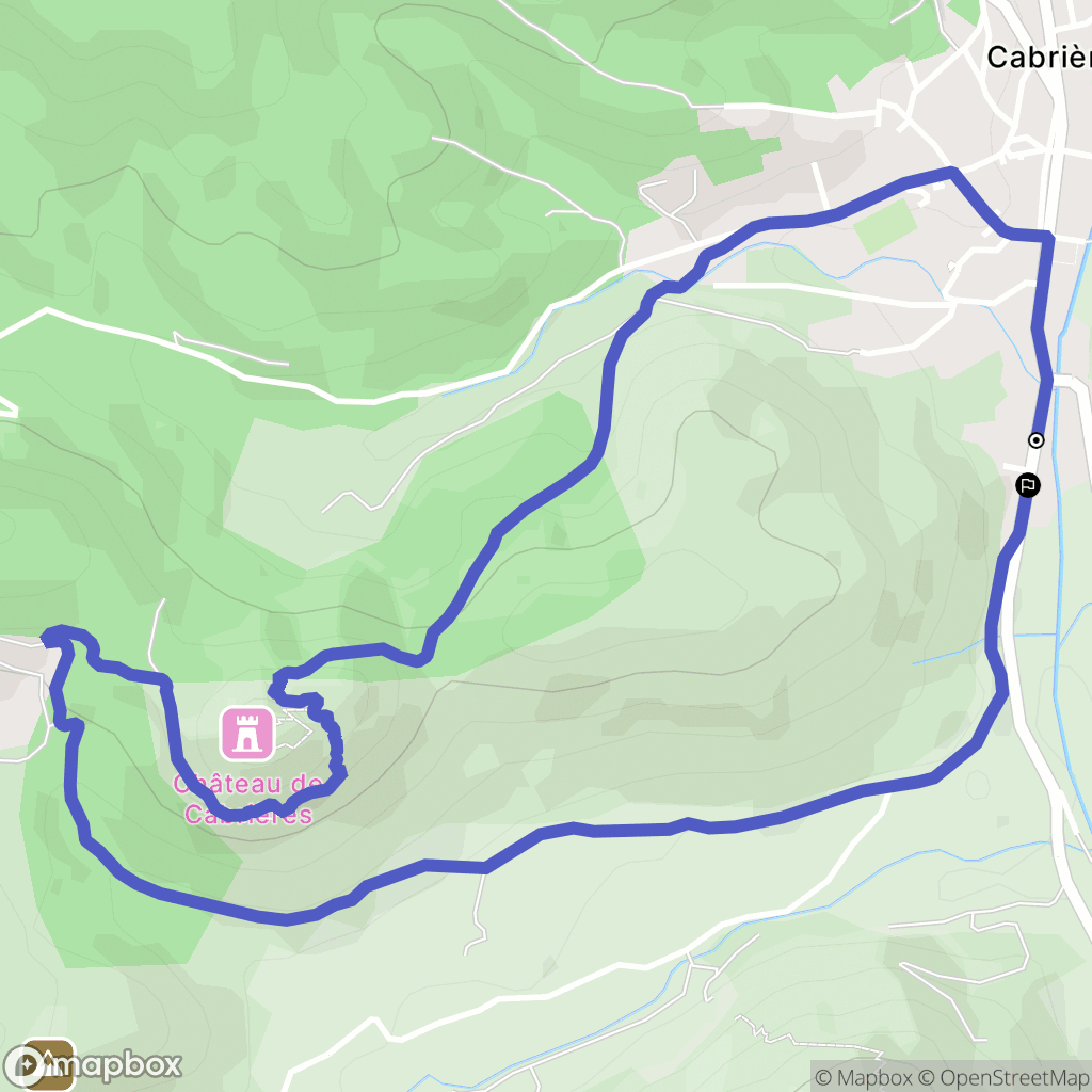 Cabrières : carte du parcours de randonnée - France