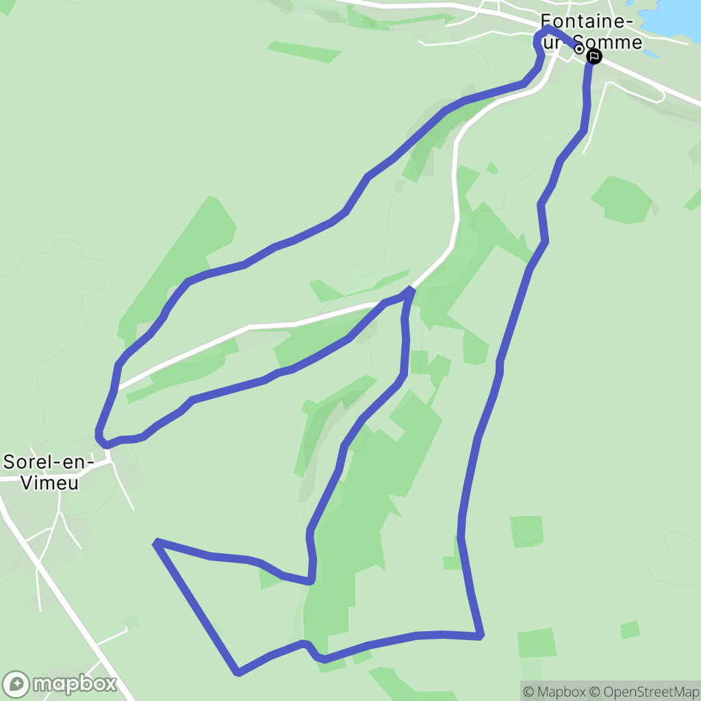 Fontaine-sur-Somme : carte du parcours de randonnée - France
