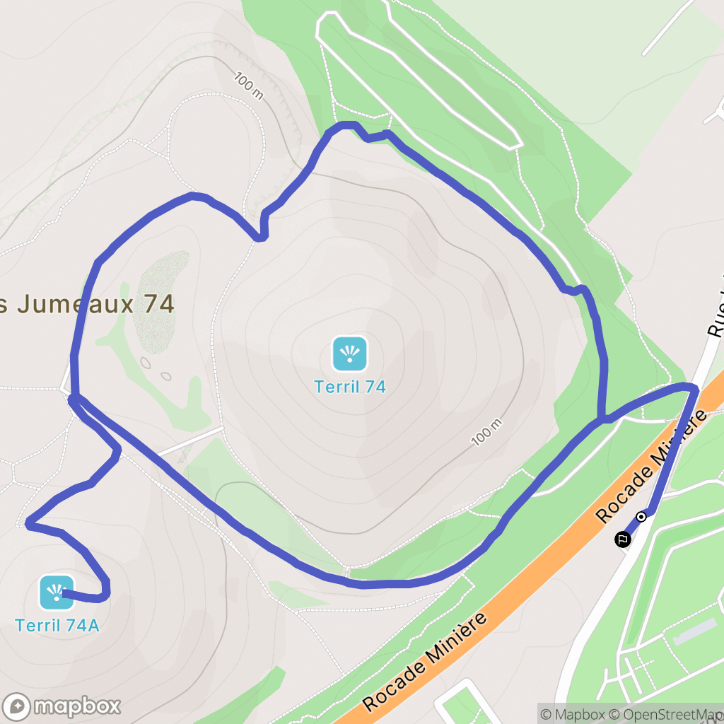Liévin : carte du parcours de randonnée - France
