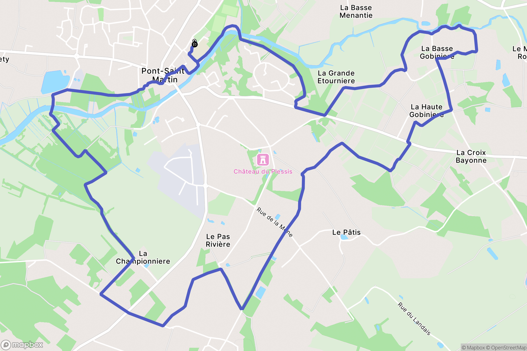 Pont-Saint-Martin : carte du parcours de randonnée - France