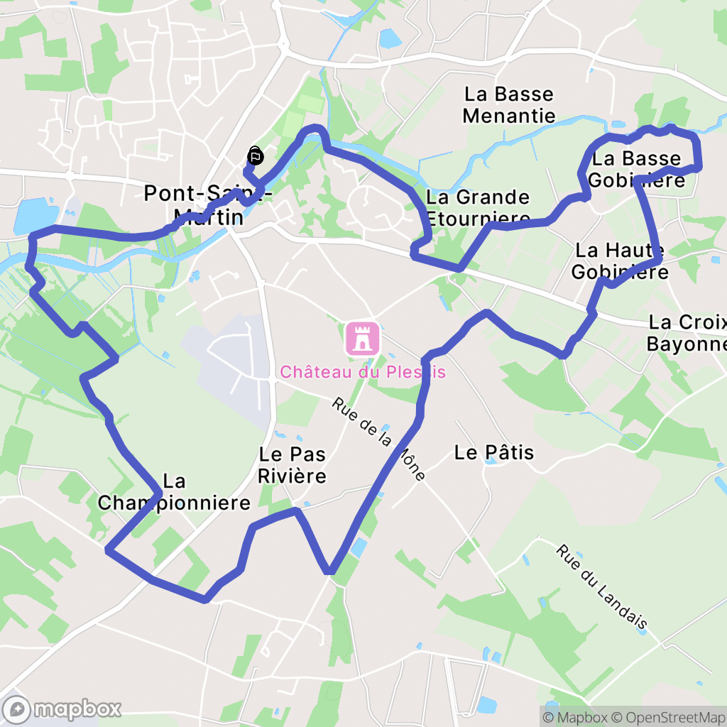 Pont-Saint-Martin : carte du parcours de randonnée - France