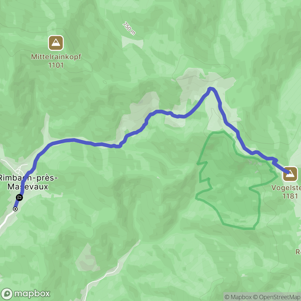 Rimbach-prés-Masevaux : carte du parcours de randonnée - France