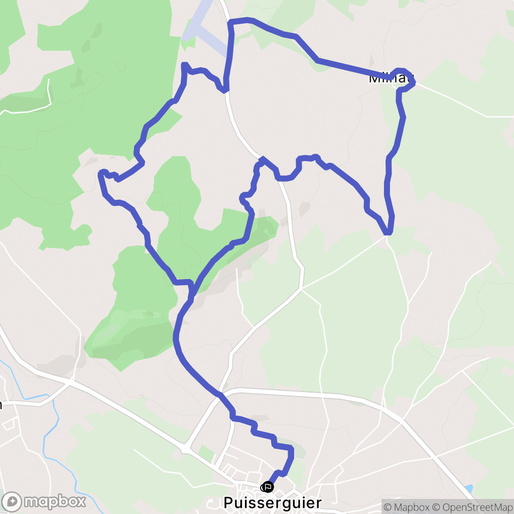 Puisserguier : carte du parcours de randonnée - France