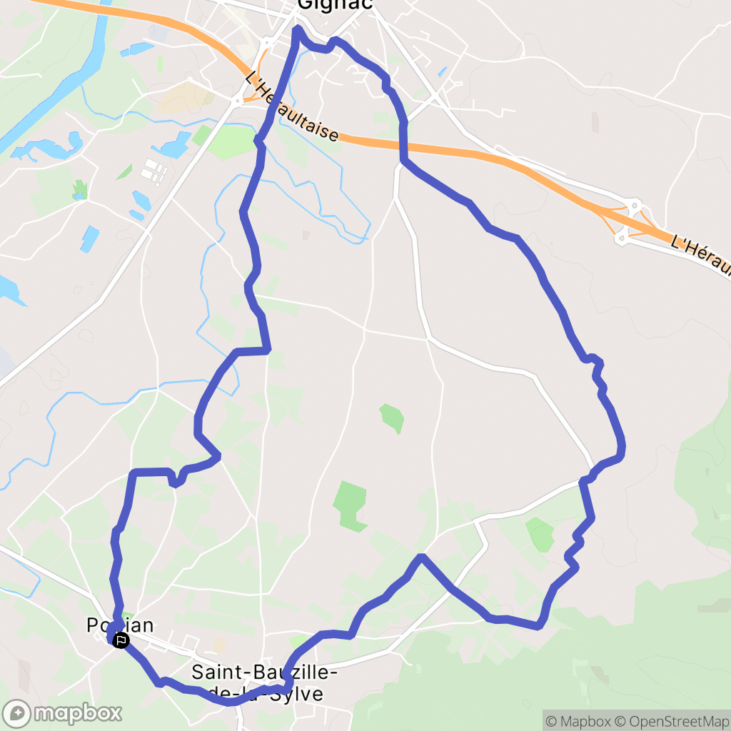 Popian : carte du parcours de randonnée - France