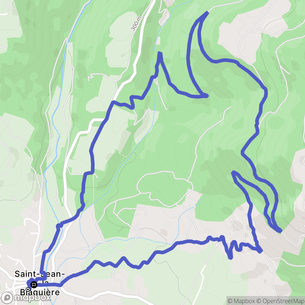 Saint-Jean-de-la-Blaquière : carte du parcours de randonnée - France