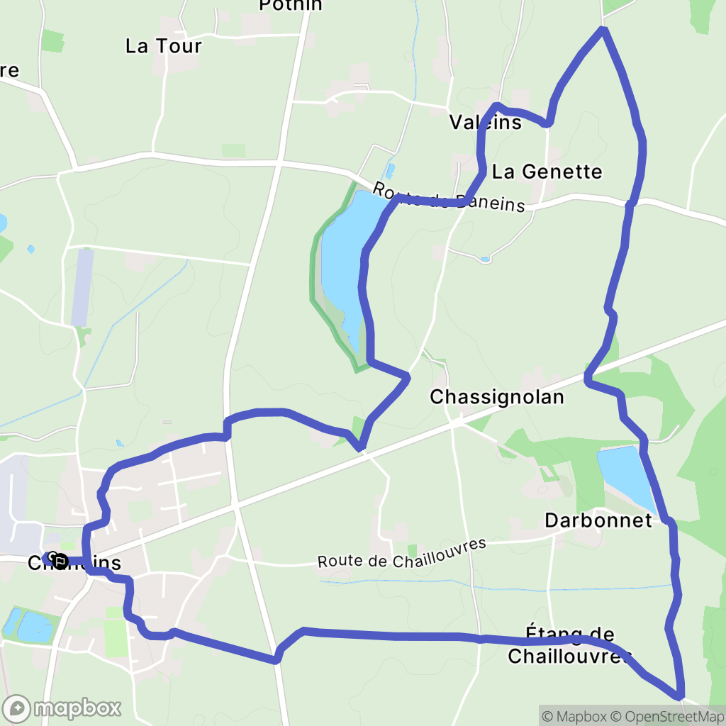 Chaneins : carte du parcours de randonnée - France