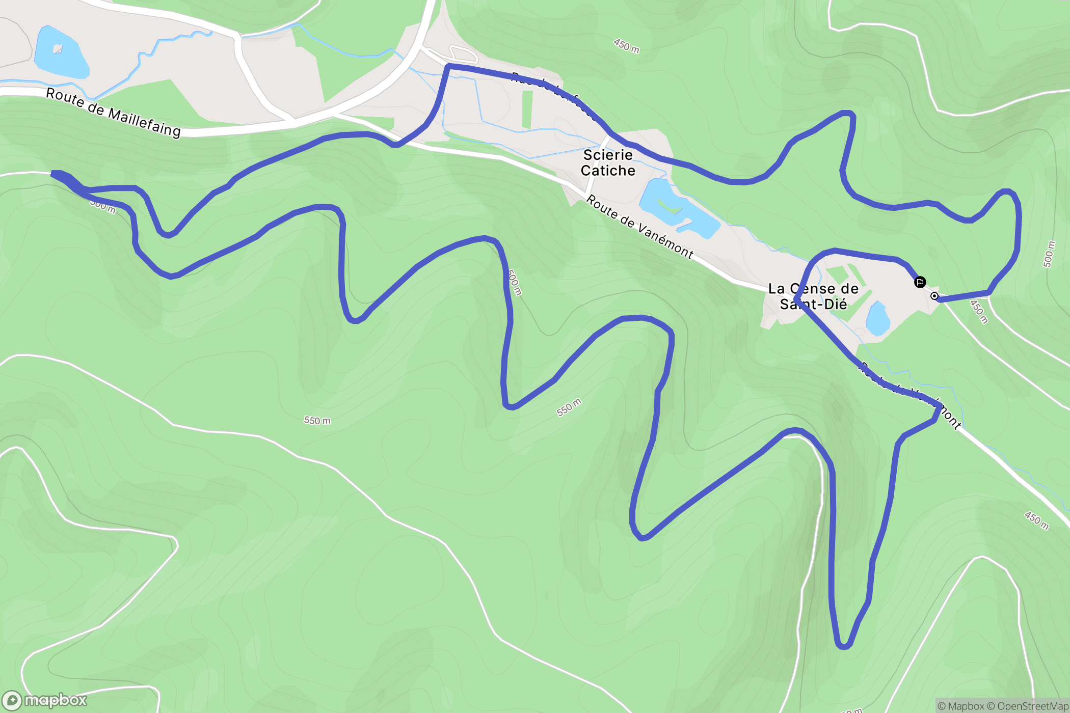 Les Rouges-Eaux : carte du parcours de randonnée - France