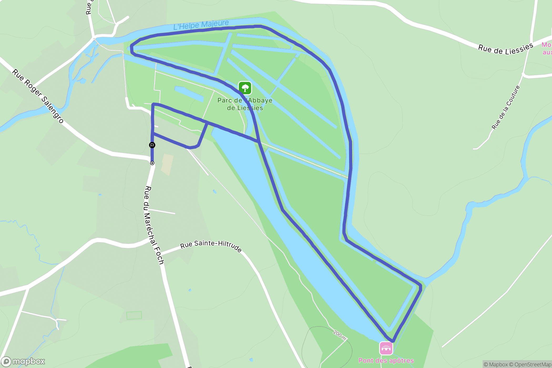 Liessies : carte du parcours de randonnée - France