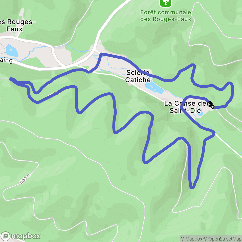 Les Rouges-Eaux : carte du parcours de randonnée - France