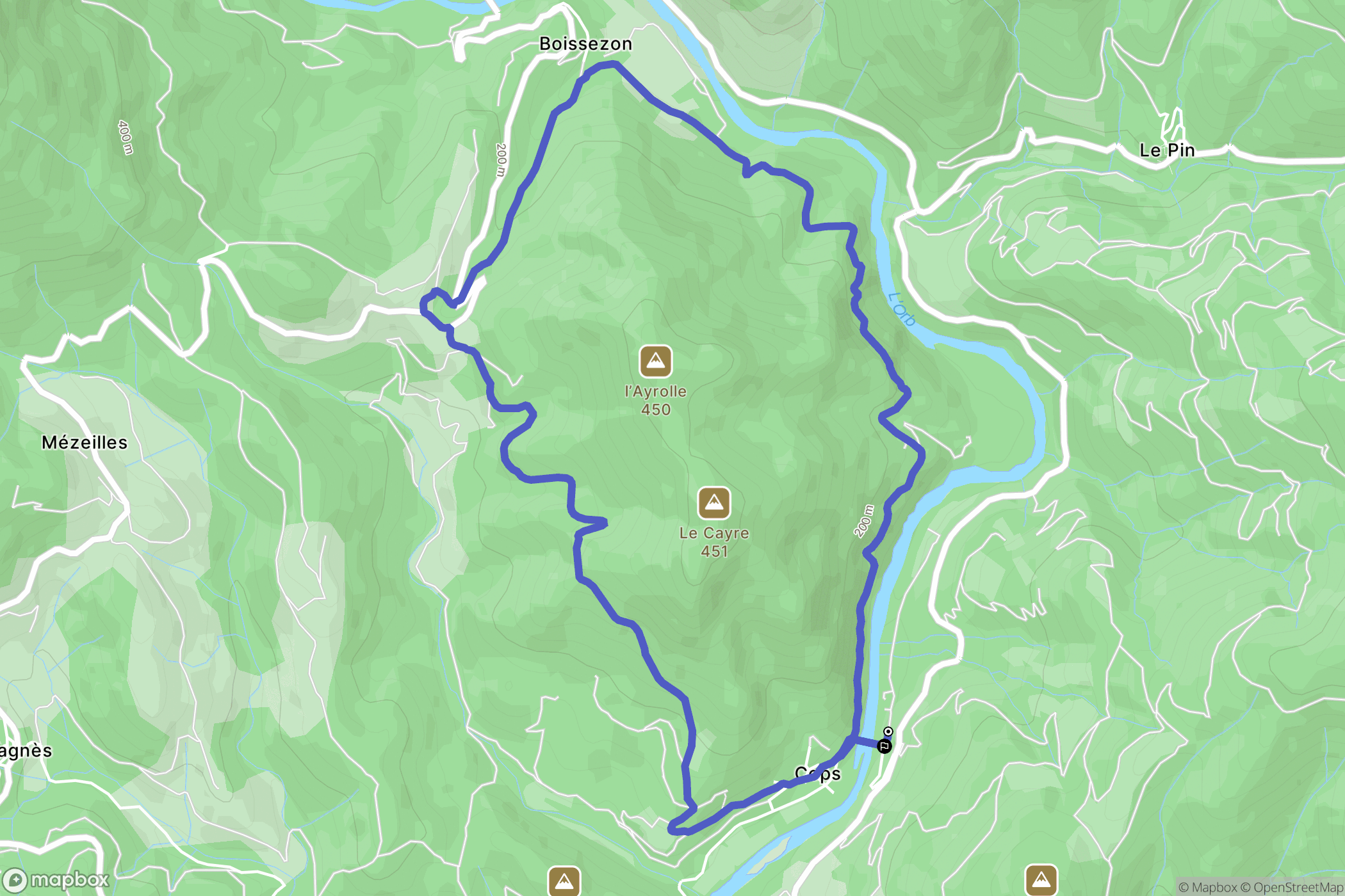 Roquebrun: routekaart voor buitenactiviteiten - France