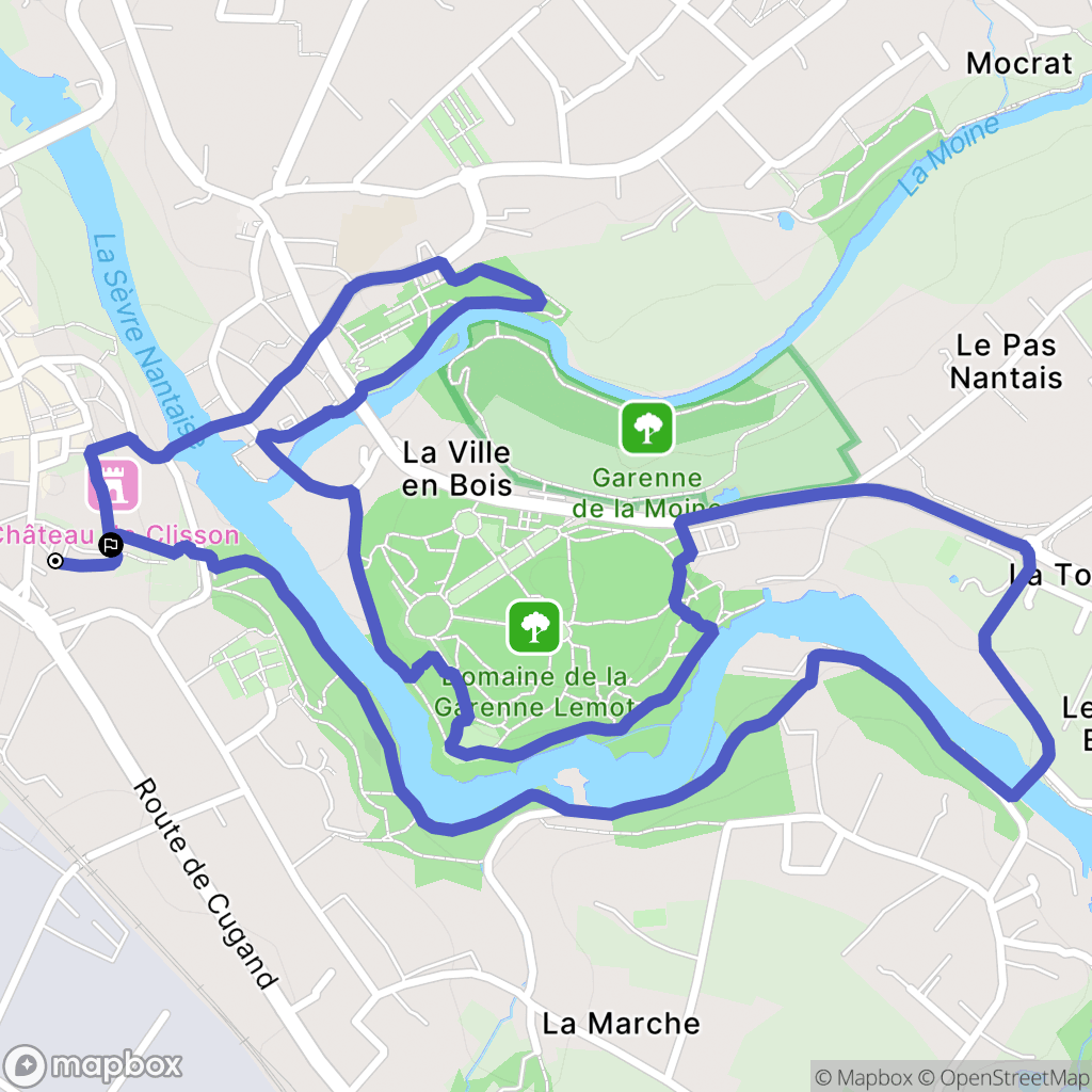 Clisson : carte du parcours de randonnée - France