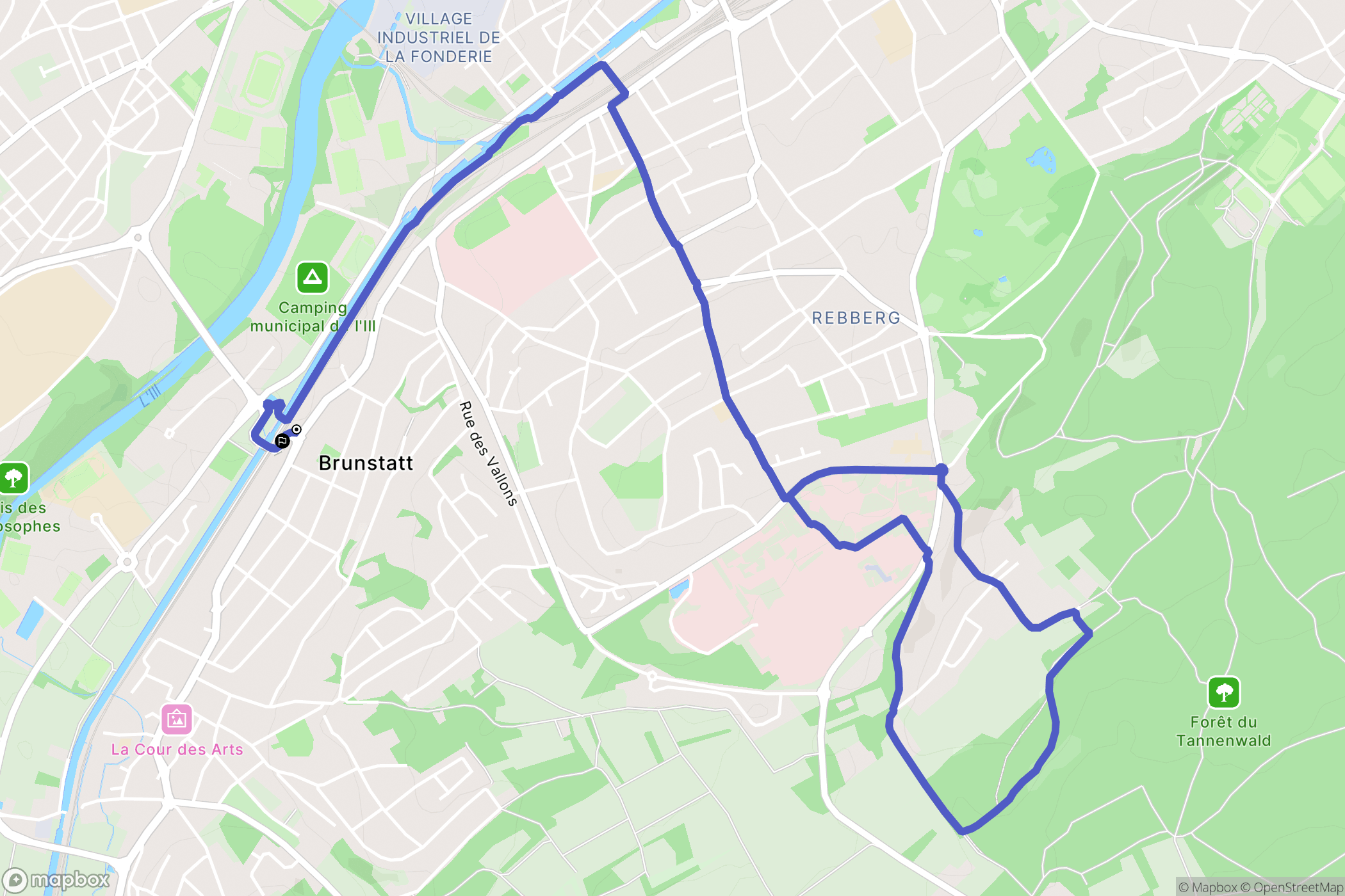 Brunstatt-Didenheim : carte du parcours de randonnée - France