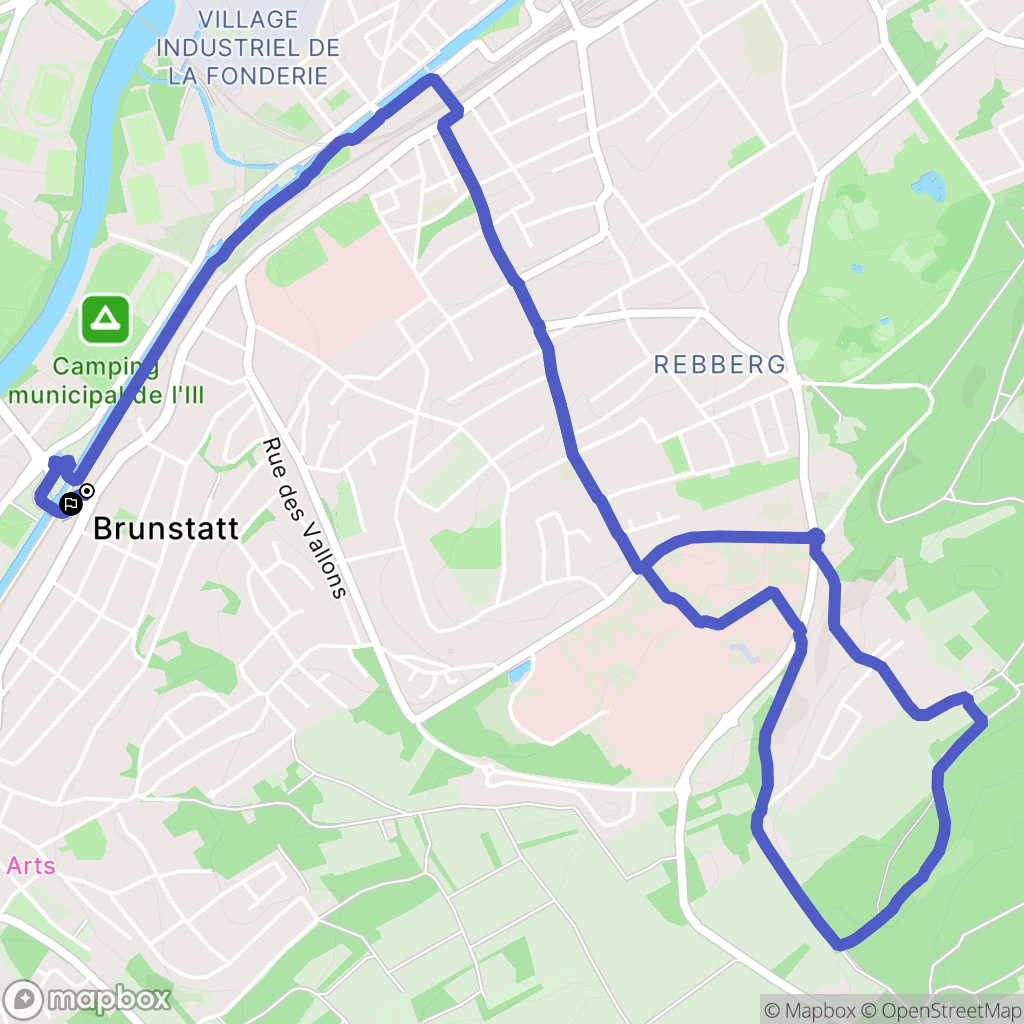 Brunstatt-Didenheim : carte du parcours de randonnée - France