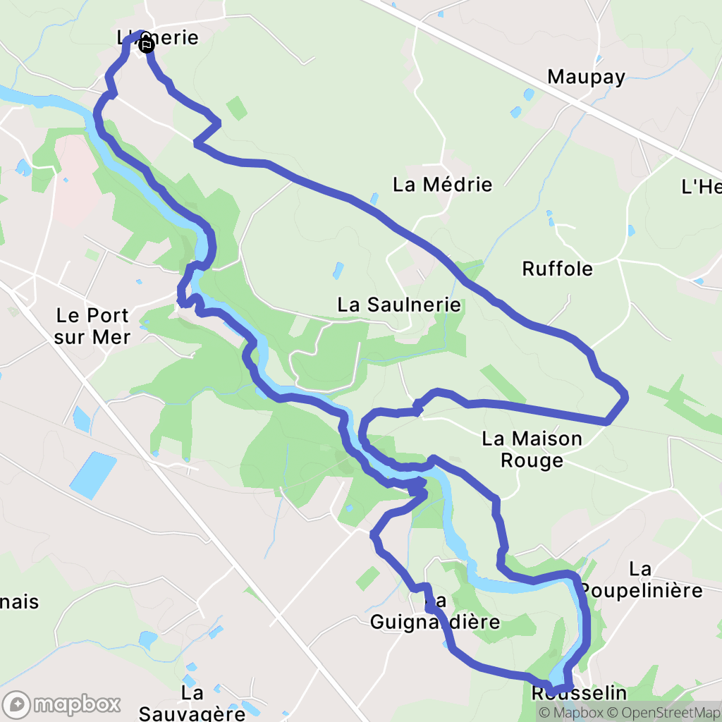 Gétigné : carte du parcours de randonnée - France
