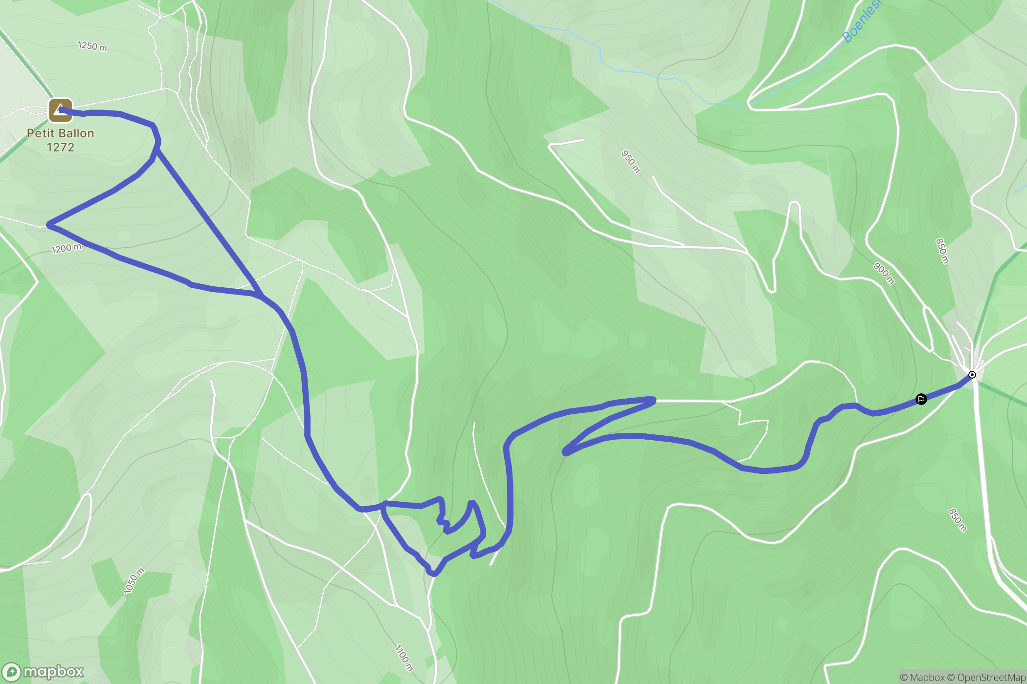 Wasserbourg : carte du parcours de randonnée - France