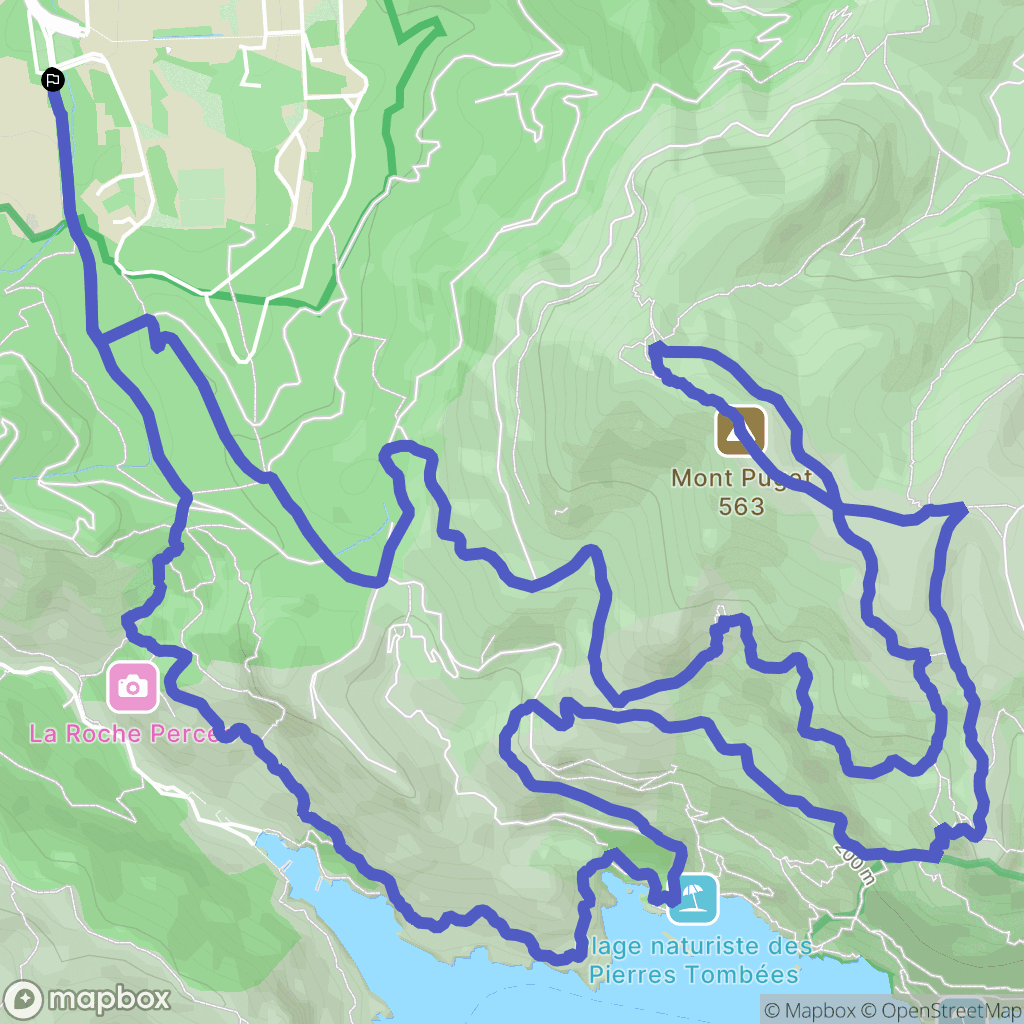 Marseille : carte du parcours de randonnée - France