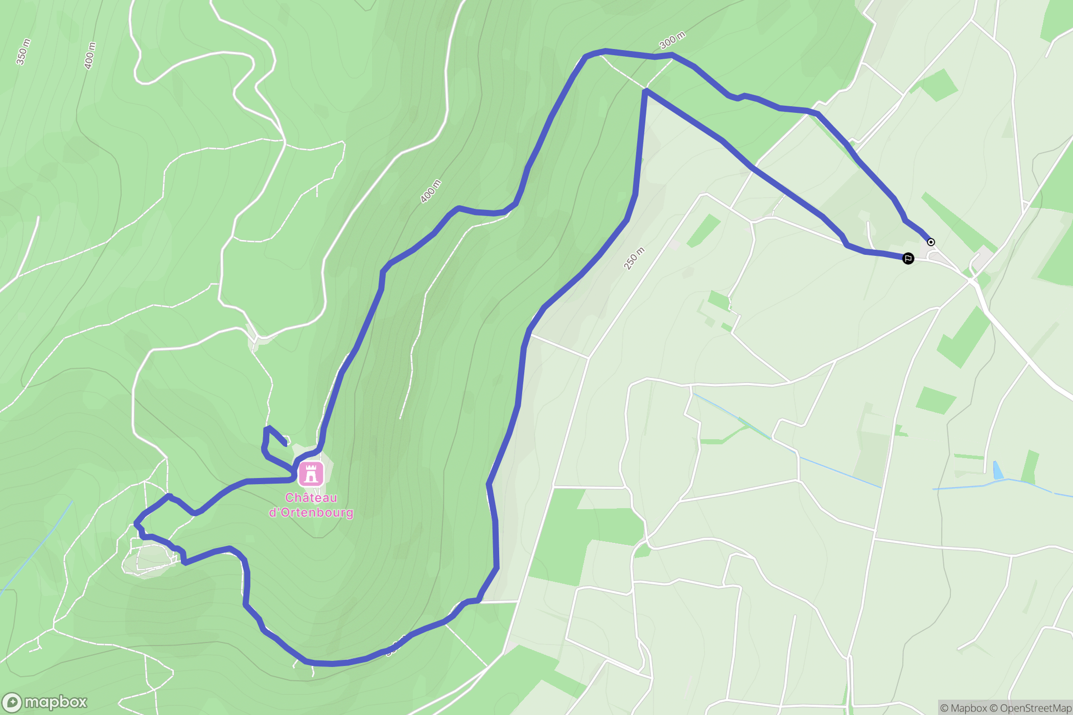 Scherwiller : carte du parcours de randonnée - France