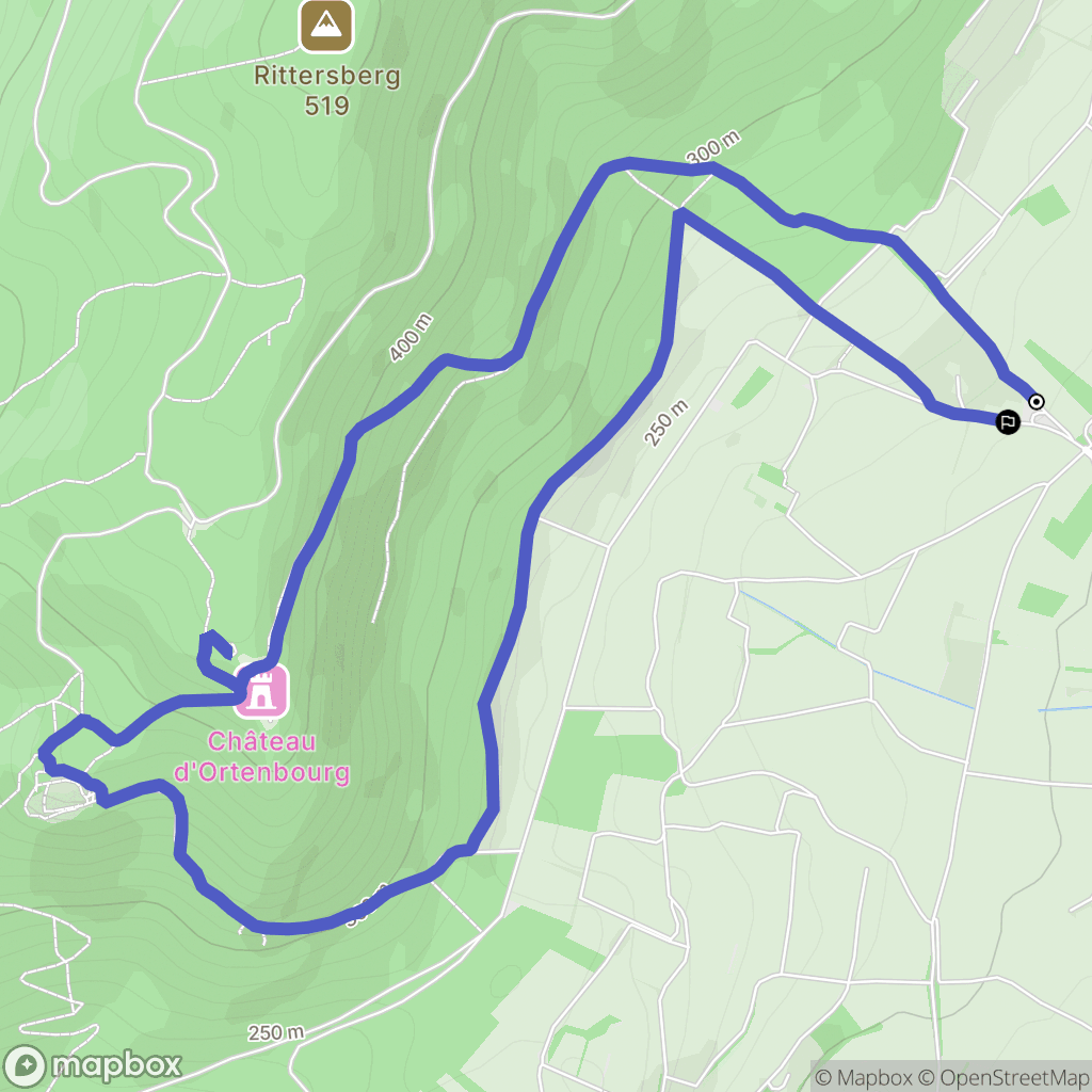 Scherwiller : carte du parcours de randonnée - France