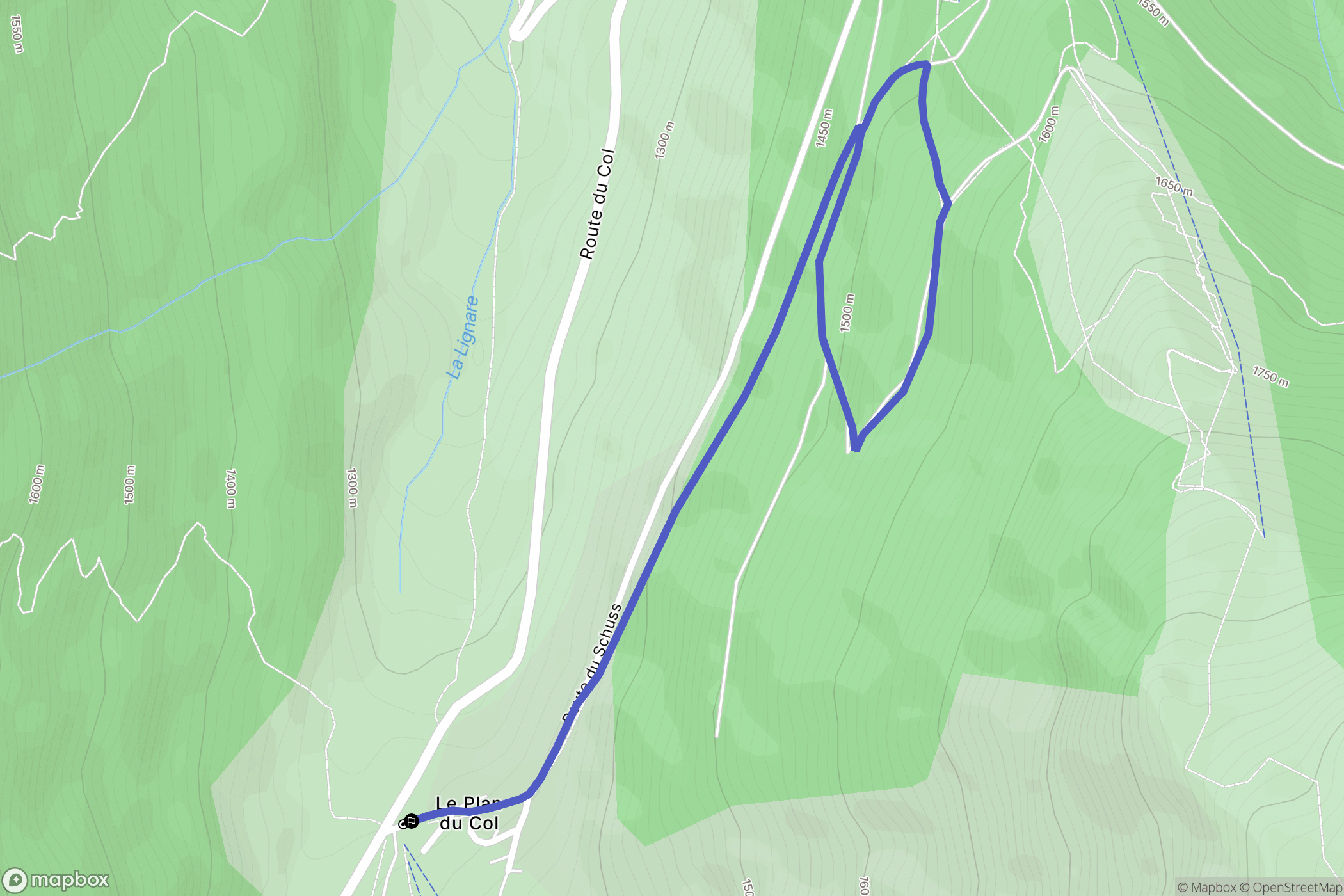 Ornon : carte du parcours de randonnée - France