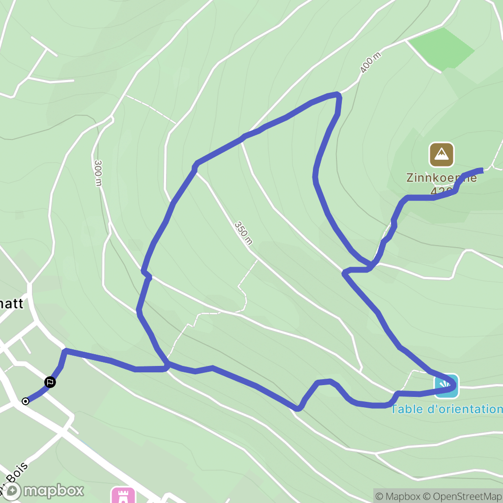Soultzmatt : carte du parcours de randonnée - France