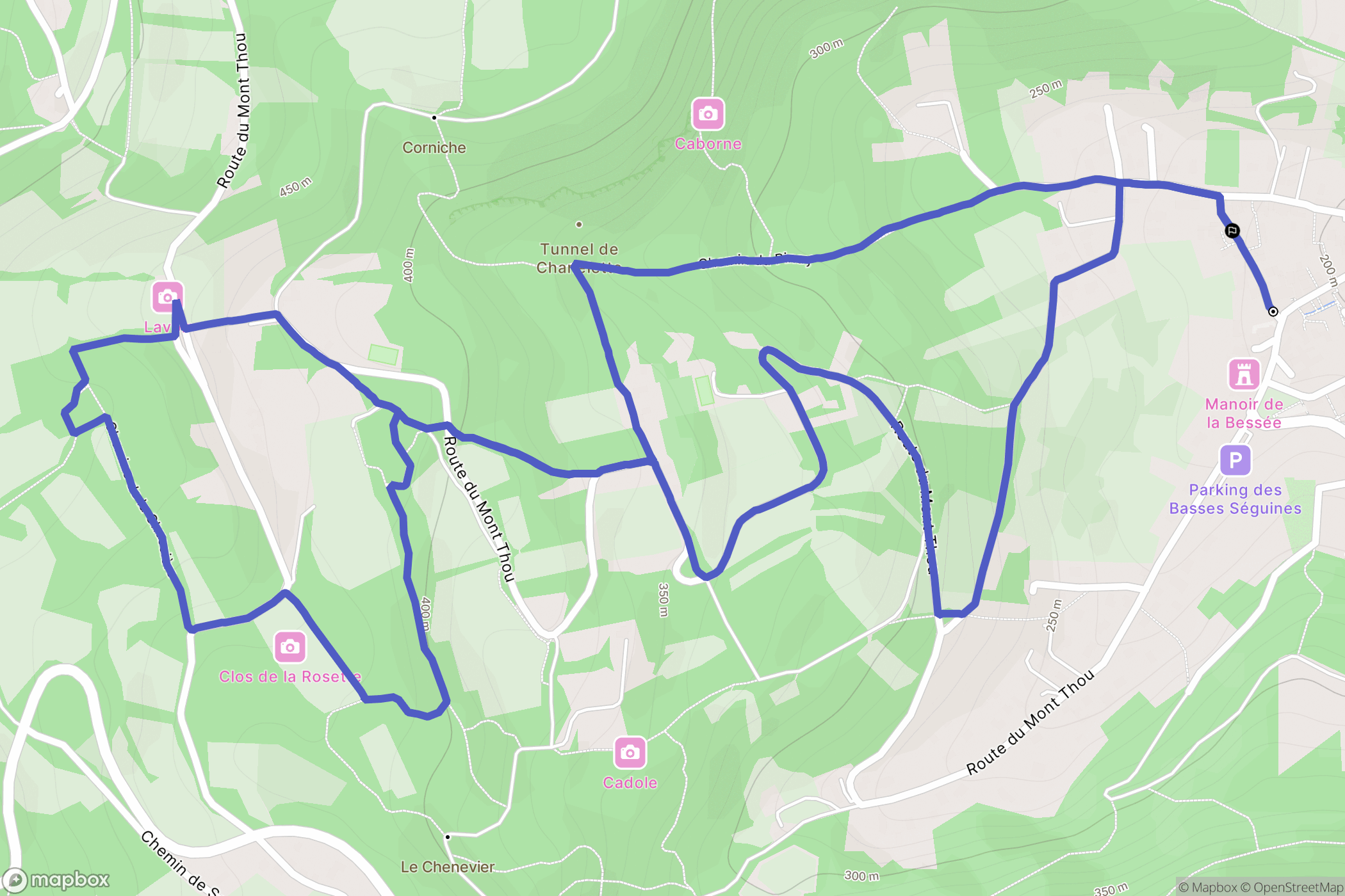Saint-Romain-au-Mont-d'Or : carte du parcours de randonnée - France