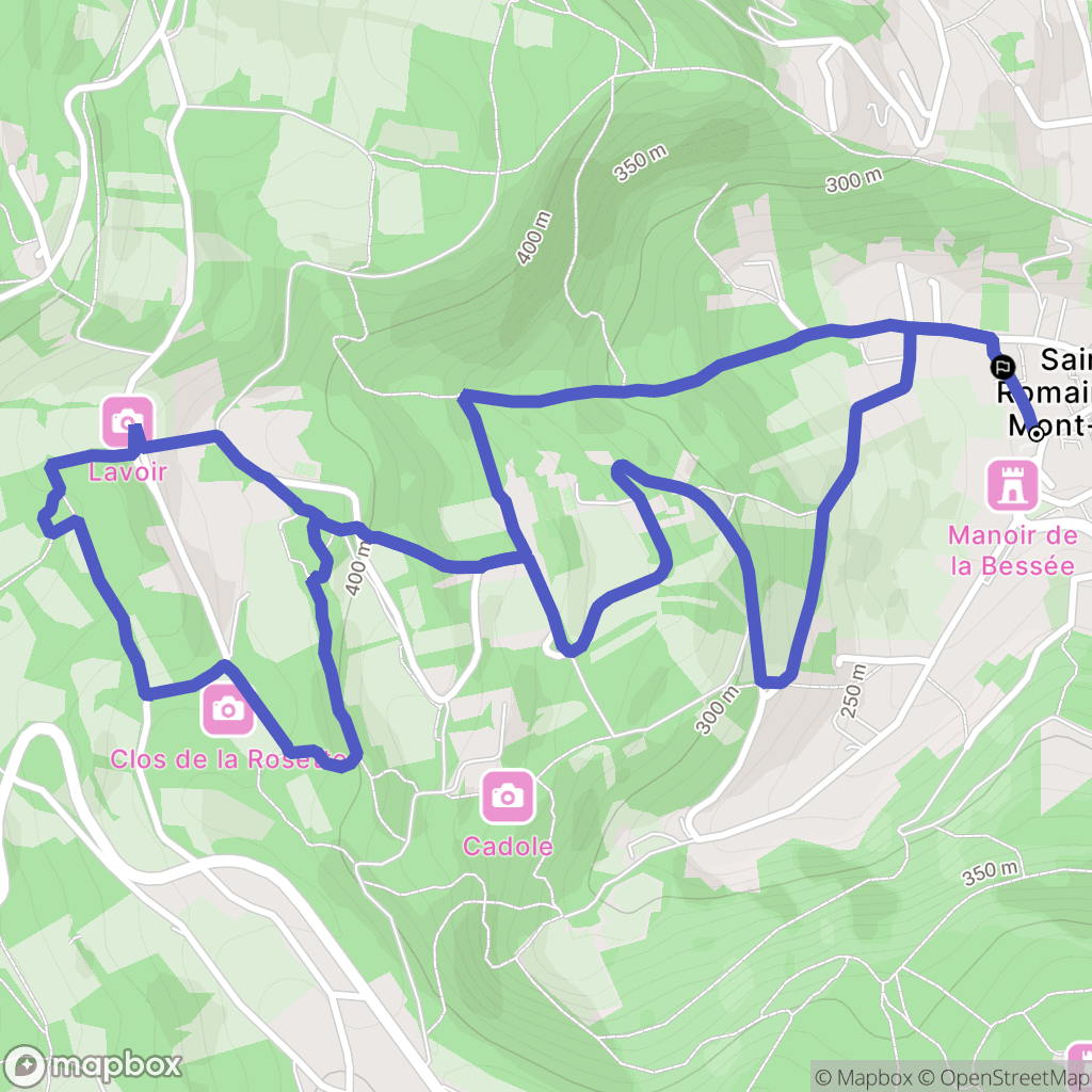 Saint-Romain-au-Mont-d'Or : carte du parcours de randonnée - France