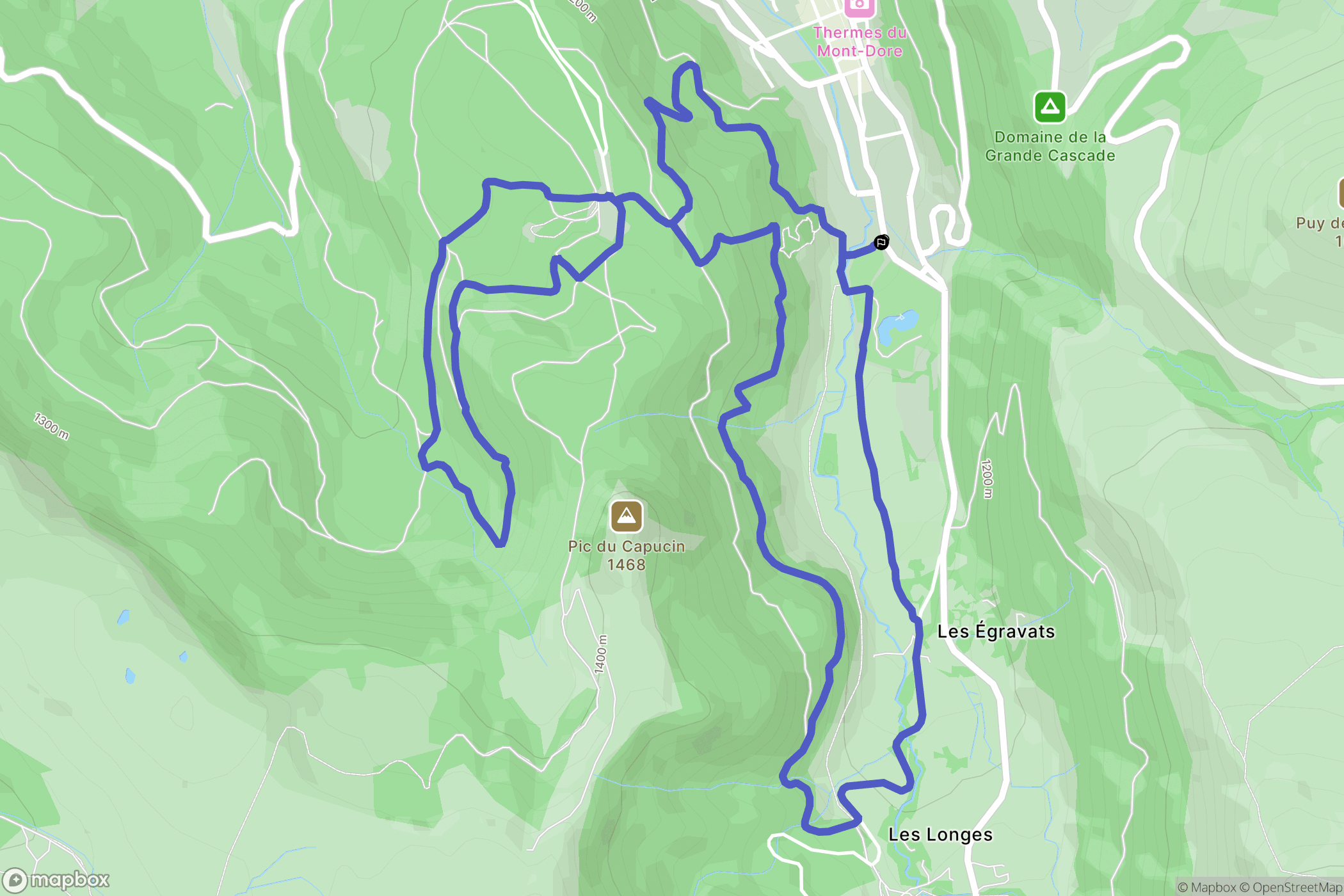 Mont-Dore : carte du parcours de randonnée - France