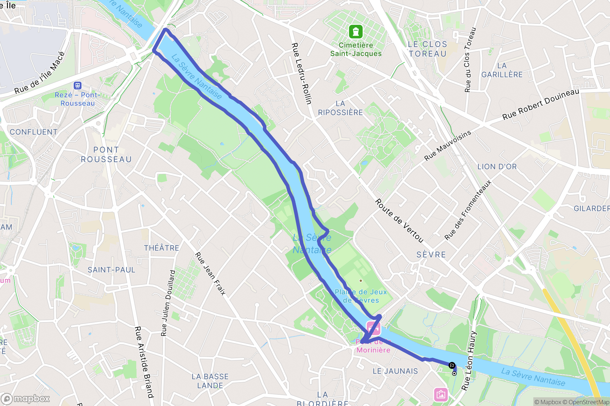 Rezé : carte du parcours de randonnée - France