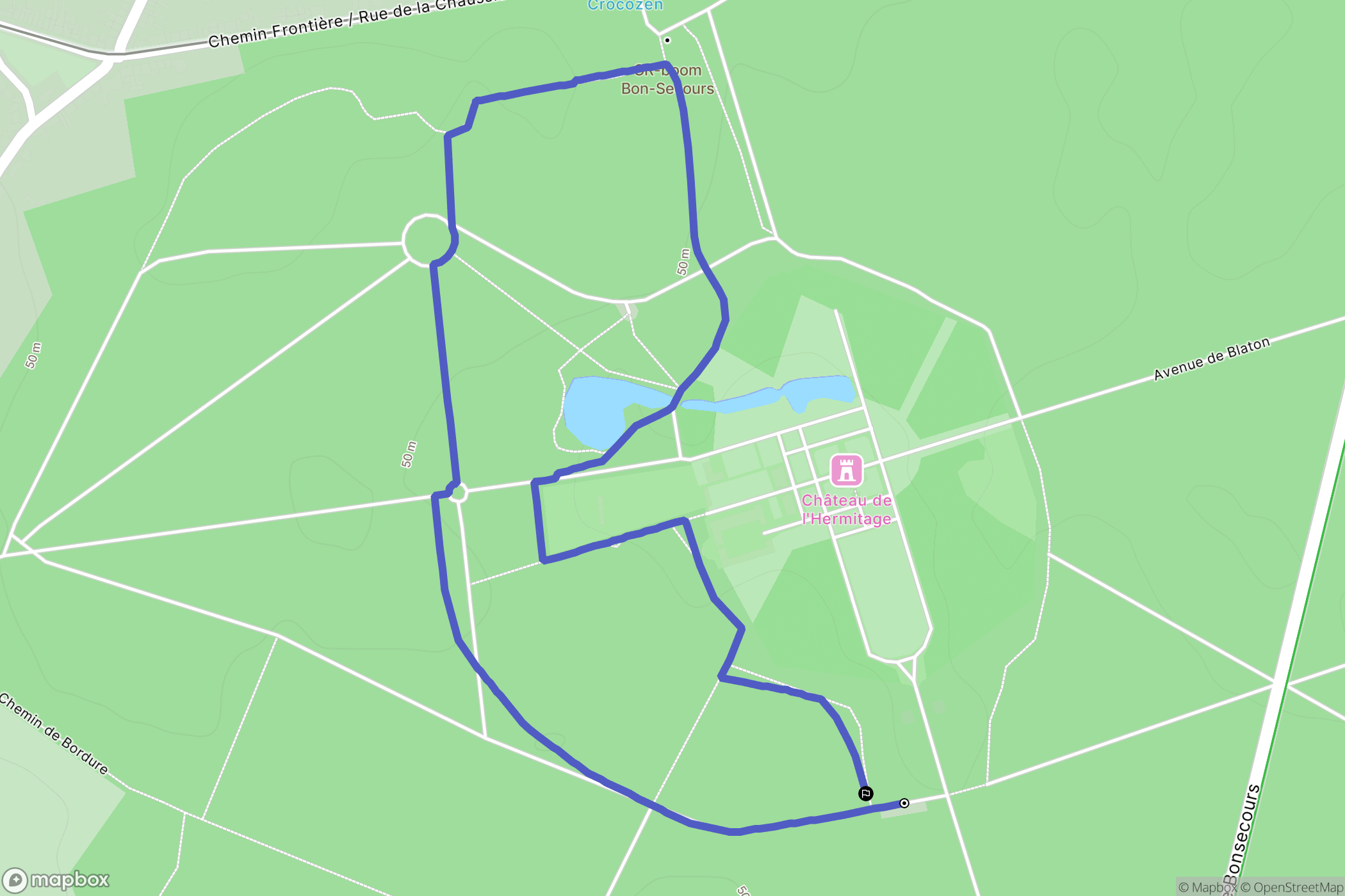 Condé-sur-l'Escaut : carte du parcours de randonnée - France