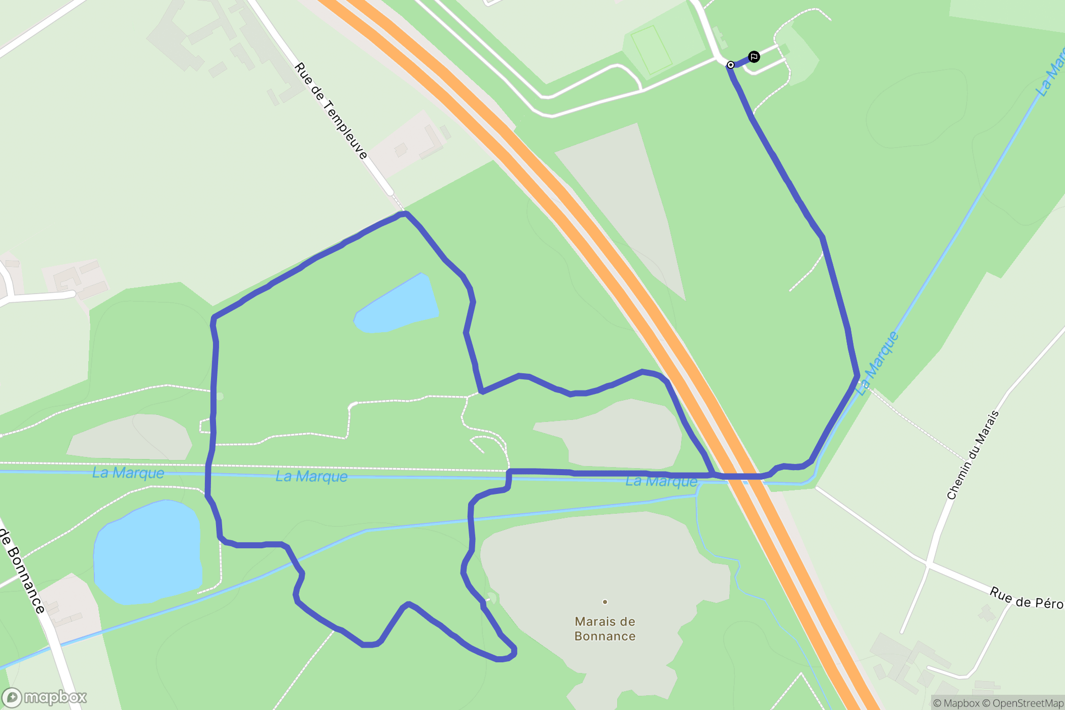 Péronne-en-Mélantois : carte du parcours de randonnée - France