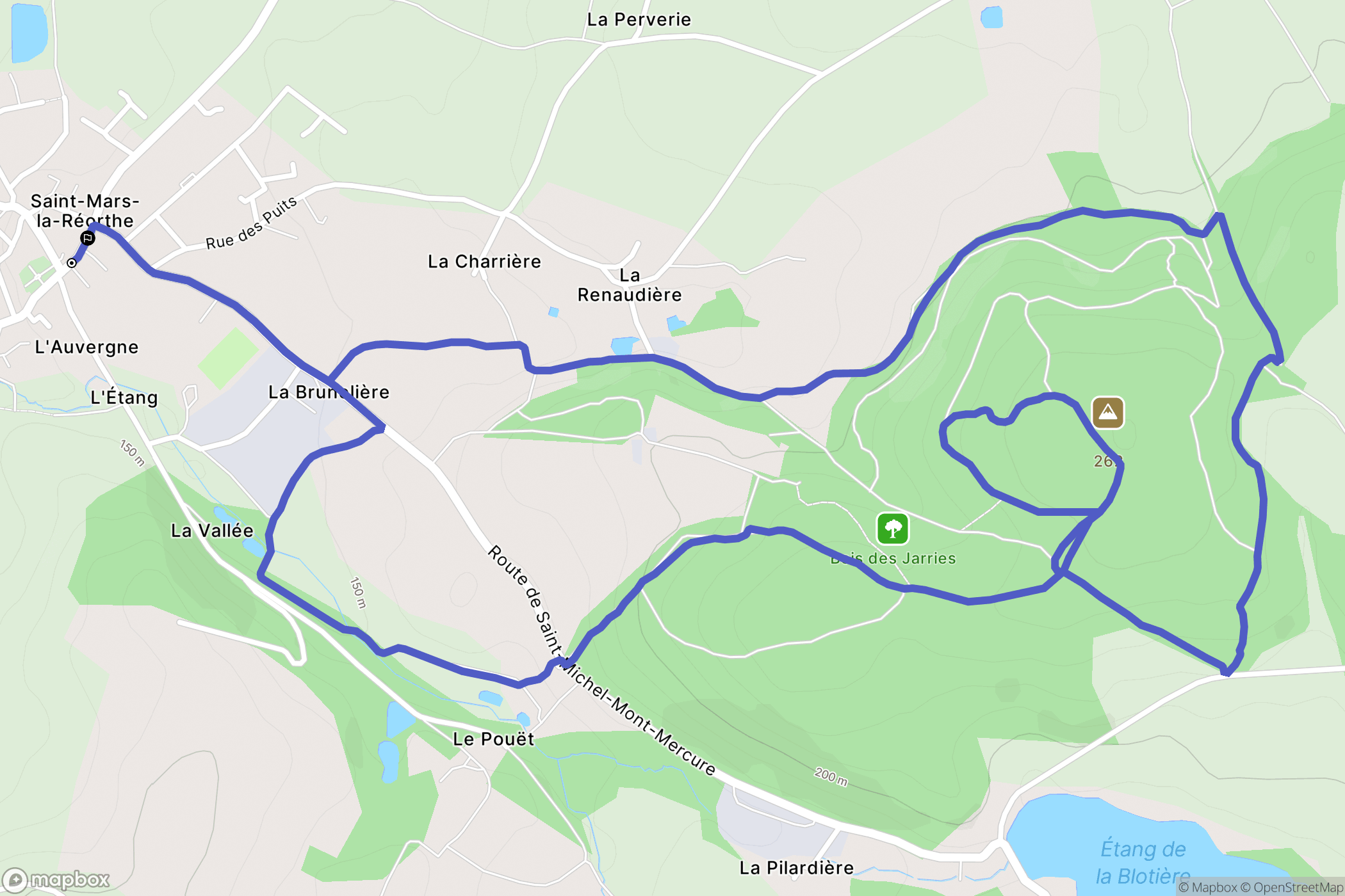 Saint-Mars-la-Réorthe : carte du parcours de randonnée - France