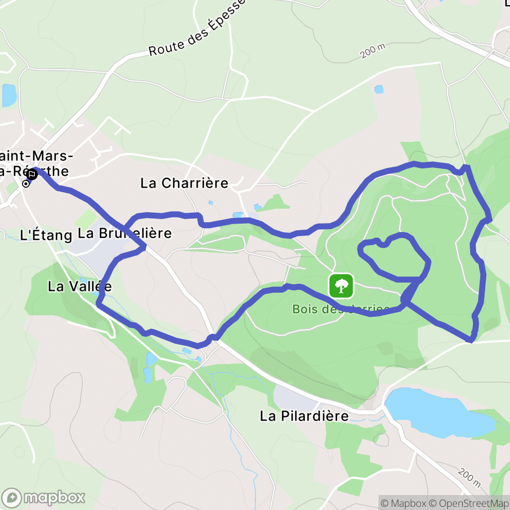 Saint-Mars-la-Réorthe : carte du parcours de randonnée - France