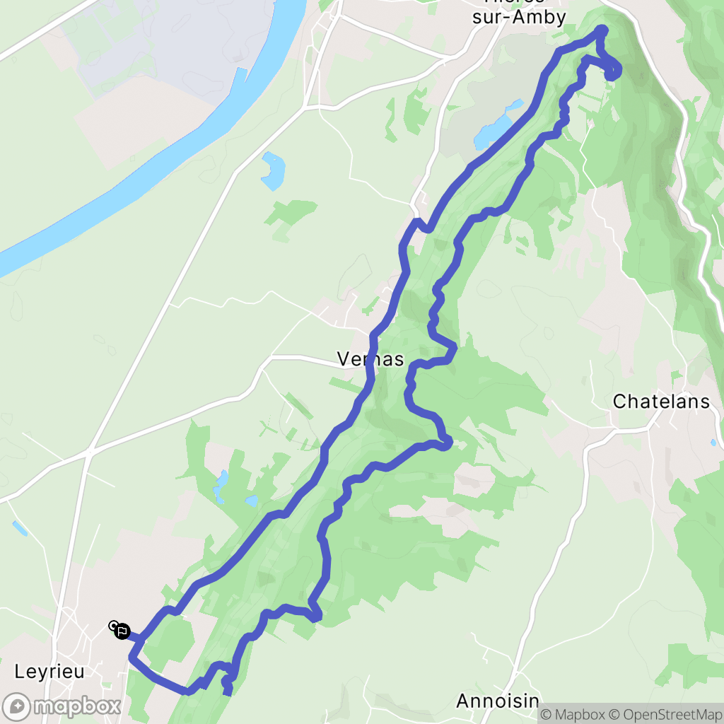 Leyrieu : carte du parcours de randonnée - France