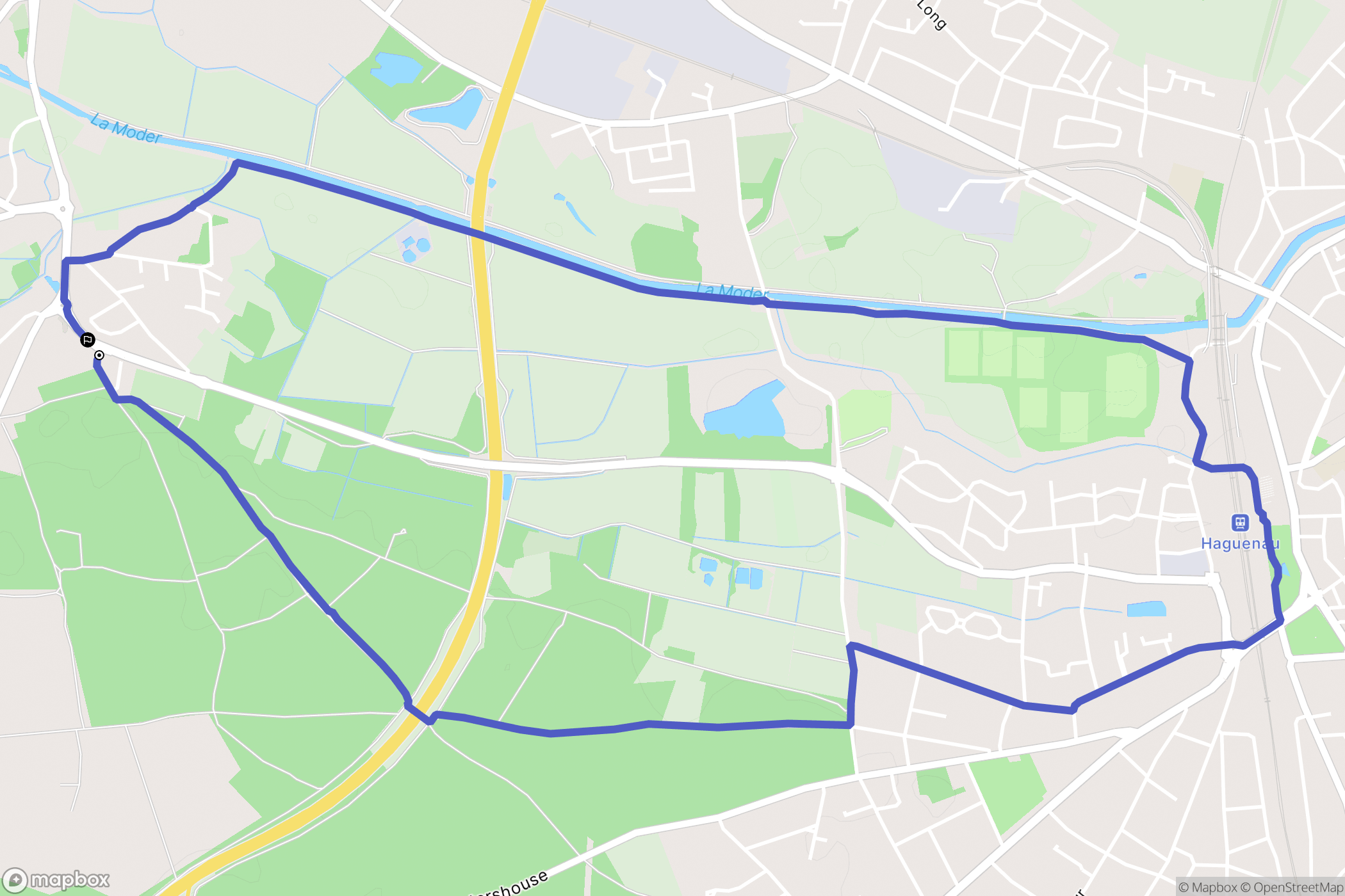 Schweighouse-sur-Moder : carte du parcours de randonnée - France