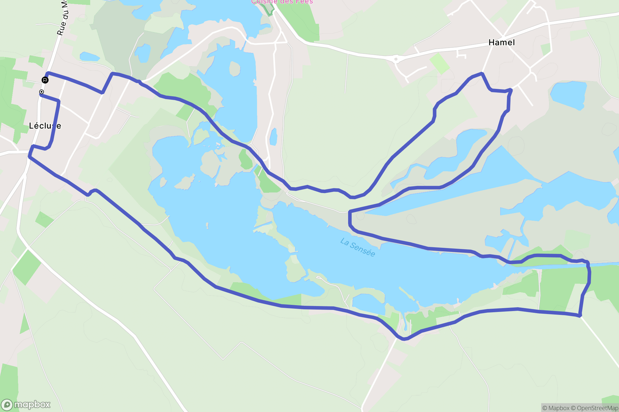 Lécluse : carte du parcours de randonnée - France