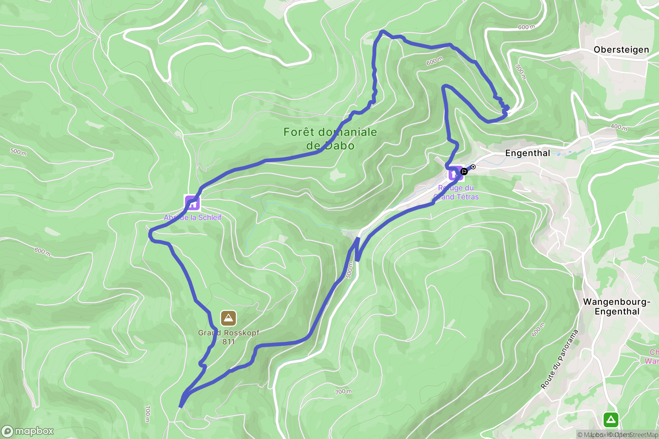 Wangenbourg-Engenthal : carte du parcours de randonnée - France