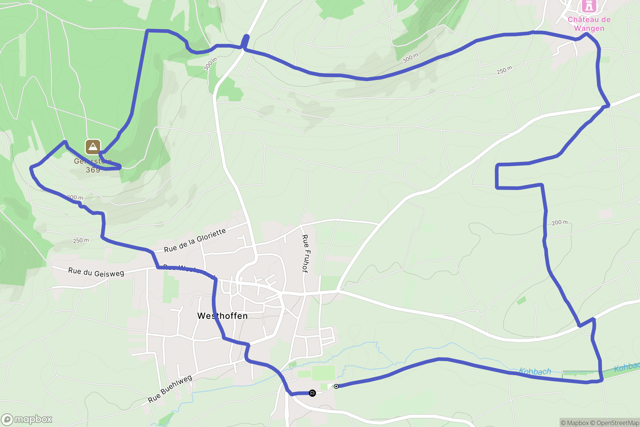 Westhoffen : carte du parcours de randonnée - France