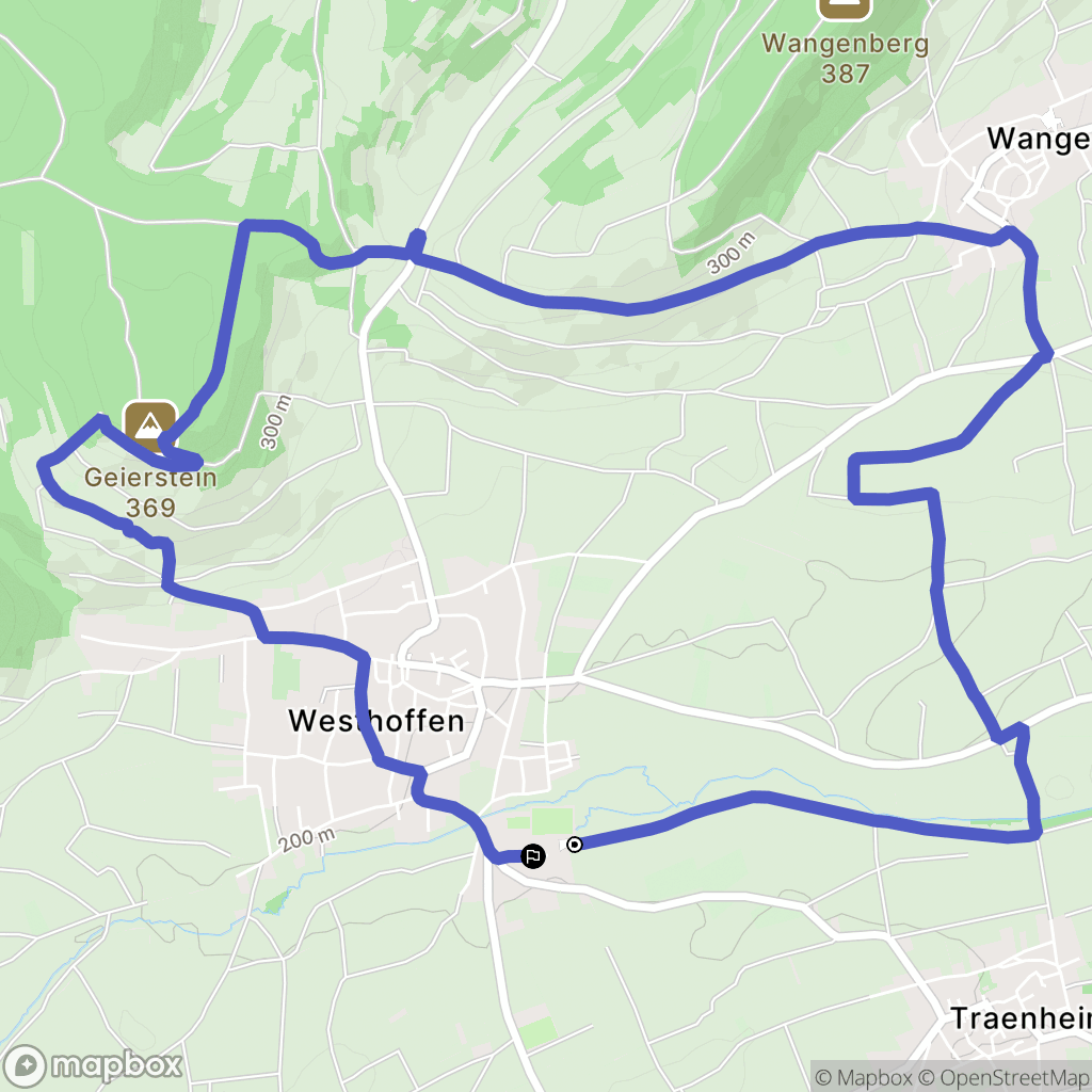 Westhoffen : carte du parcours de randonnée - France