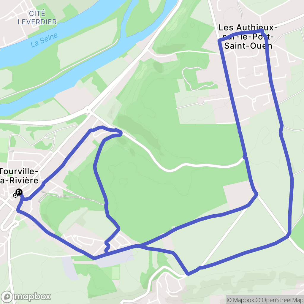 Tourville-la-Rivière : carte du parcours de randonnée - France