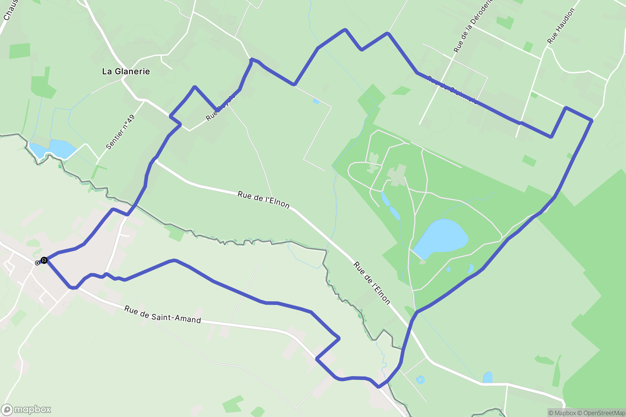 Mouchin : carte du parcours de randonnée - France