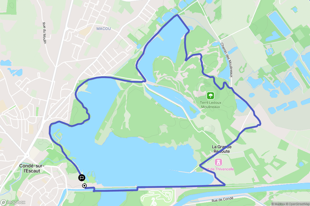 Condé-sur-l'Escaut : carte du parcours de randonnée - France