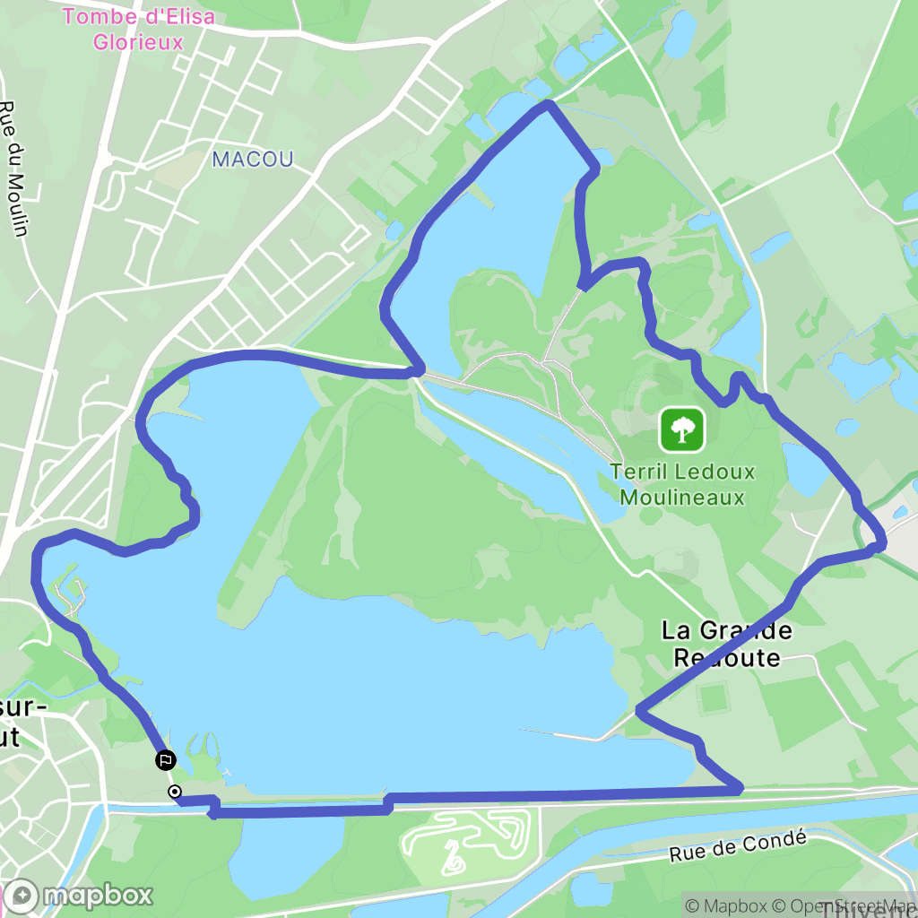 Condé-sur-l'Escaut : carte du parcours de randonnée - France