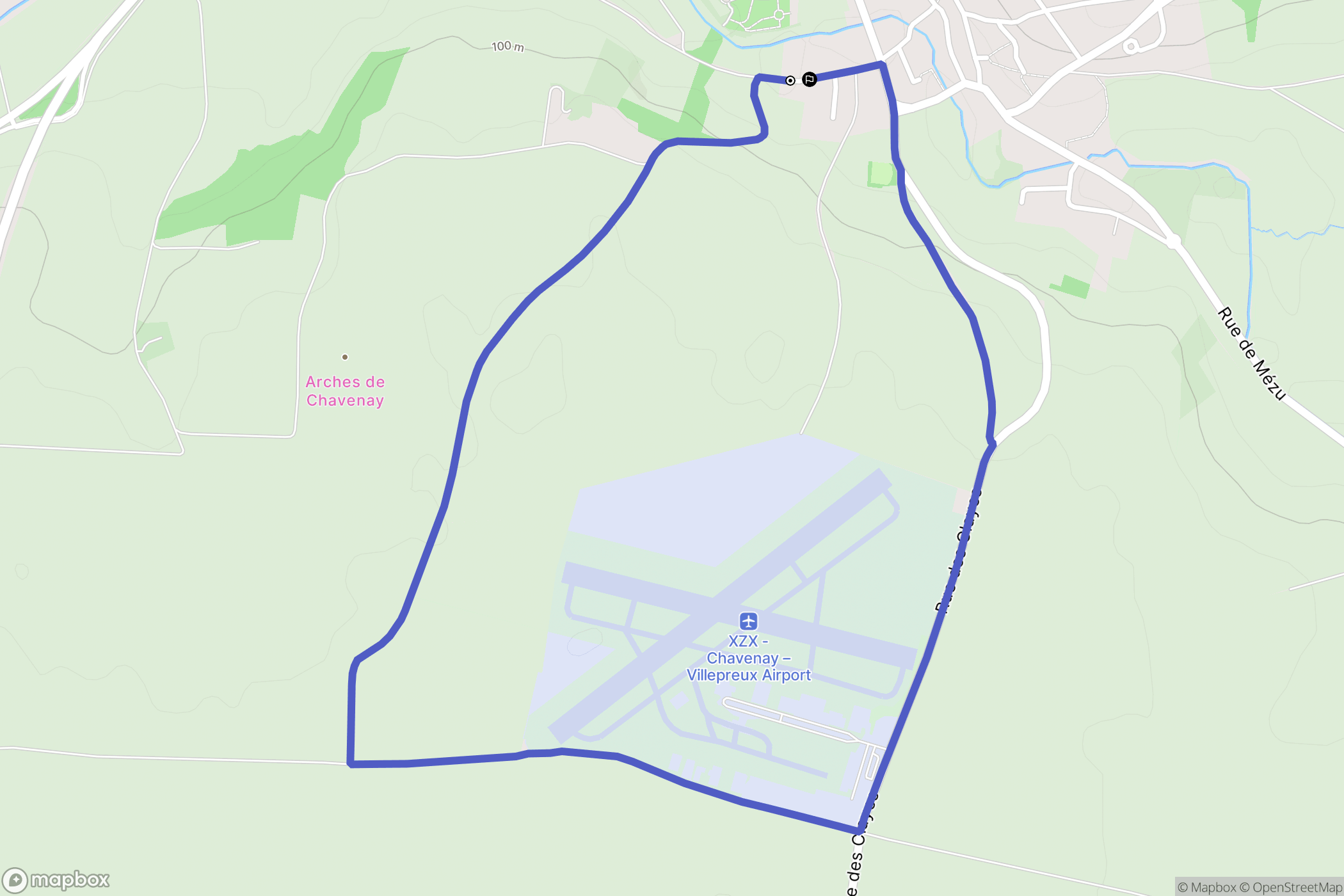 Chavenay : carte du parcours de randonnée - France